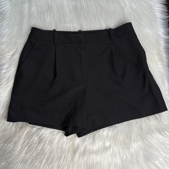 Zara Black High Waist Flat Front Shorts - Picture 2 of 6